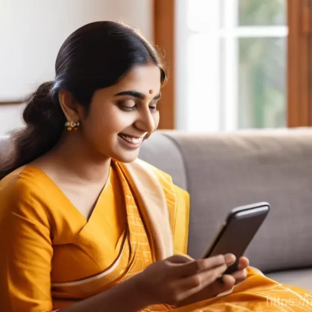 실시간 배송 추적 기술 - **Prompt 1: The Magic of Real-Time Tracking for a Customer**
"A young Indian woman, dressed in a...