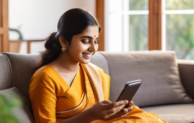 실시간 배송 추적 기술 - **Prompt 1: The Magic of Real-Time Tracking for a Customer**
"A young Indian woman, dressed in a...