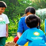 CSR과 지속가능한 물류 - **Prompt: Community Empowerment through Corporate Social Responsibility**
"A vibrant, sun-drench...