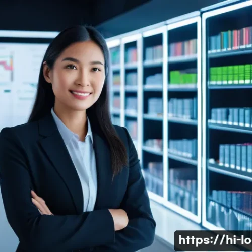 Home 7 AI 기반 수요 예측 물류 - **Prompt:** A confident, well-dressed business professional, either male or female, stands in a mode...