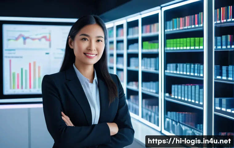 AI 기반 수요 예측 물류 - **Prompt:** A confident, well-dressed business professional, either male or female, stands in a mode...